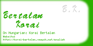 bertalan korai business card